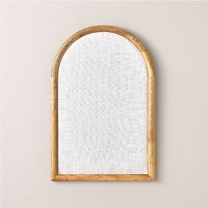 HEARTH & HAND NWT arched wood framed fabric bulletin board -24x16